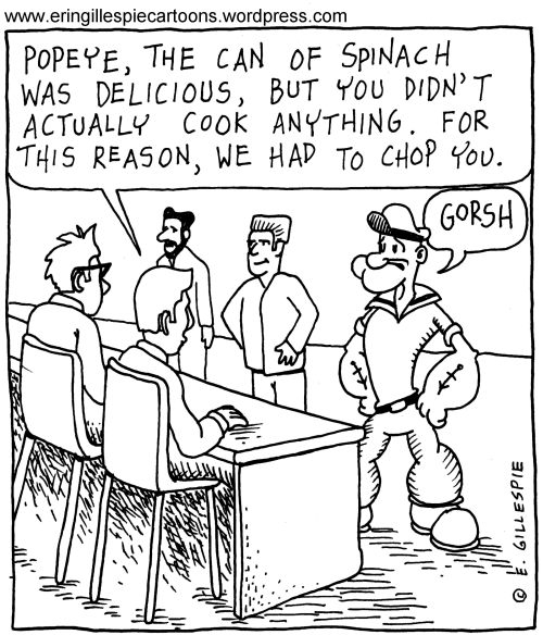 A cartoon in which Popeye appears on Chopped