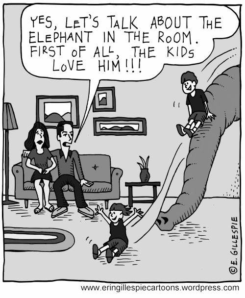 A cartoon involving The Elephant in the Room
