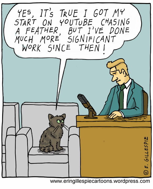 A cartoon involving a Cat on a Talk Show