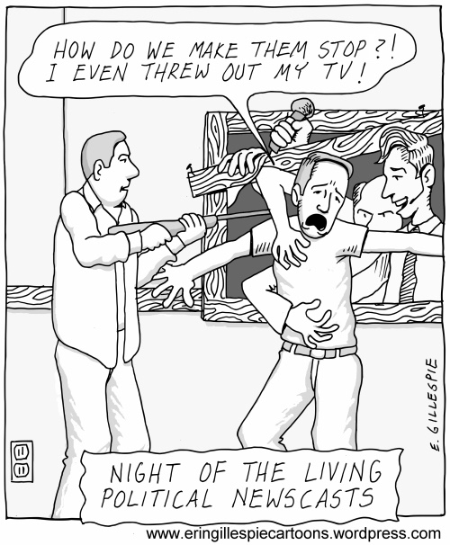 Zombie cartoon about political news