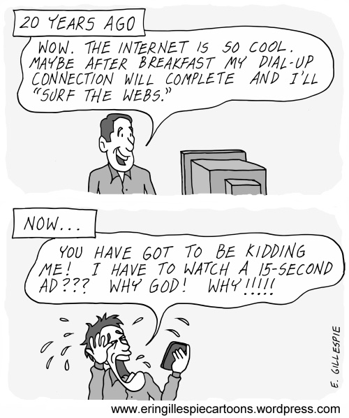 Impatient with technology cartoon